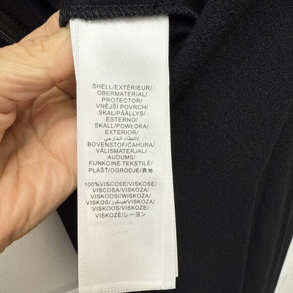 New ADRIANNA PAPELL Womens Size 8 Black Midi Dress Square-neck Light Crepe NWT - Picture 10 of 11